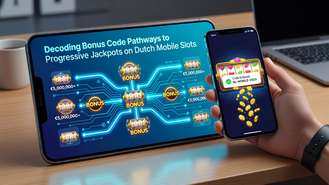 Gebruikersinterface van Nederlandse mobiele slots met jackpot progressie en code invoer