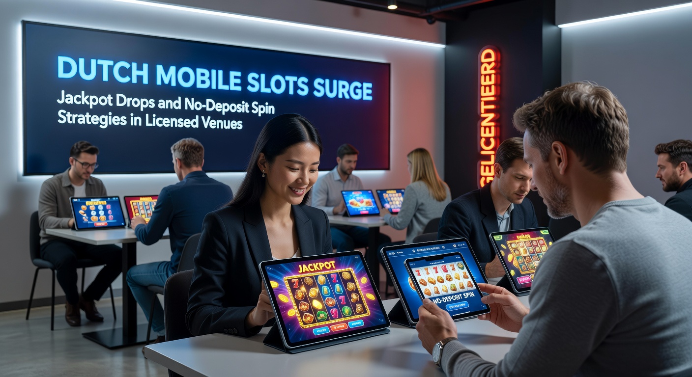 Smartphone-scherm met no-deposit spins bonus in een Nederlands online casino, jackpot meter zichtbaar
